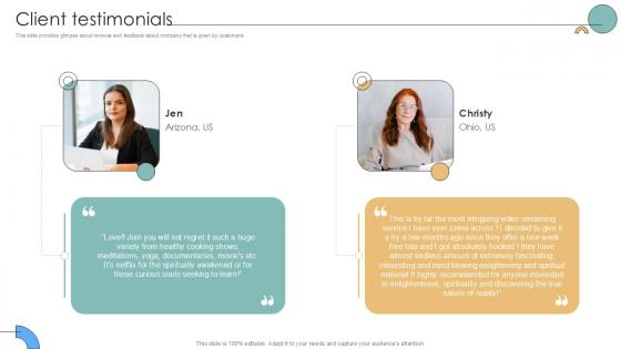 Client Testimonials Auto Producer Investor Funding Elevator Ppt Powerpoint