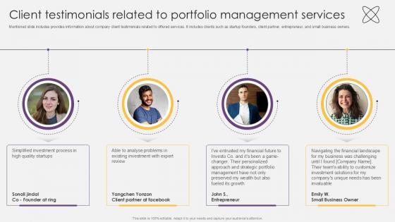 Client Testimonials Related To Portfolio Management Services Investment Fund PPT Example
