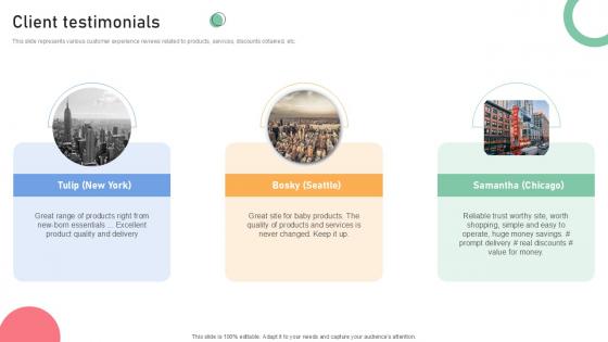Client Testimonials Resale Business Investor Funding Elevator Ppt Example