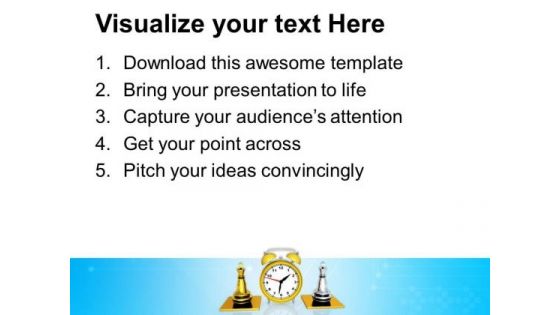 Clock And Chess Pieces Strategy PowerPoint Templates Ppt Backgrounds For Slides 0313