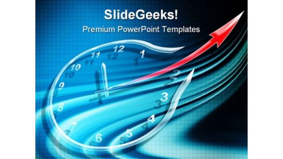 Clock On Abstract Blue Background PowerPoint Templates And PowerPoint Backgrounds 0511