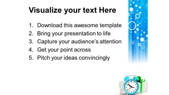 Clock With Presents Celebration Events PowerPoint Templates And PowerPoint Themes 1112