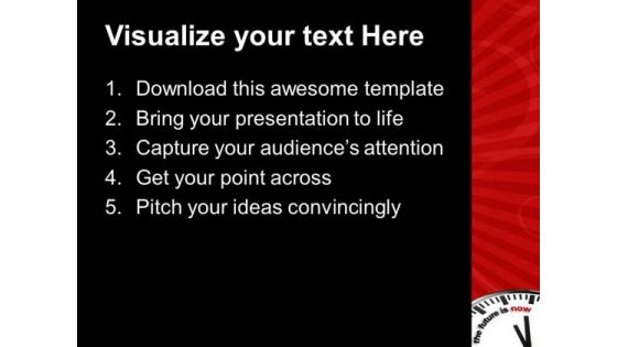 Clock With Words The Future Is Now PowerPoint Templates Ppt Backgrounds For Slides 0313