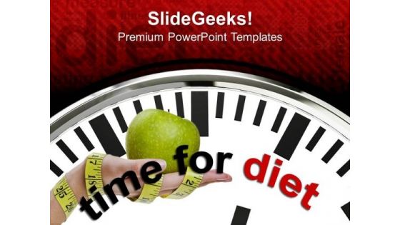 Clock With Words Time For Diet PowerPoint Templates Ppt Backgrounds For Slides 0213