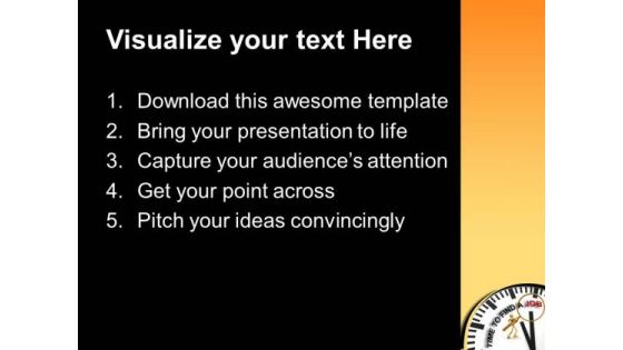 Clock With Words Time To Find A Job People PowerPoint Templates And PowerPoint Themes 0812