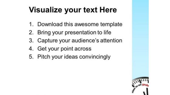 Clock With Words Time To Set Goal PowerPoint Templates Ppt Backgrounds For Slides 0213