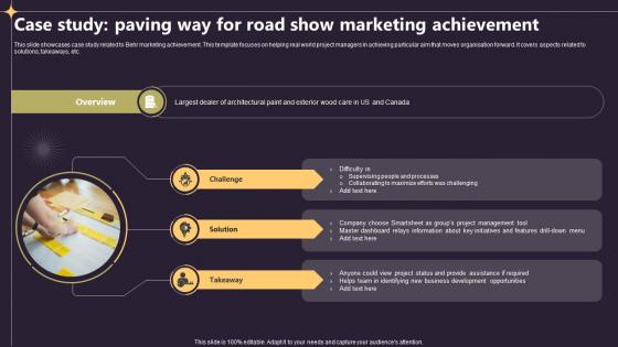 Closing A Project By Fulfilling Case Study Paving Way For Road Show Marketing Achievement PM SS V