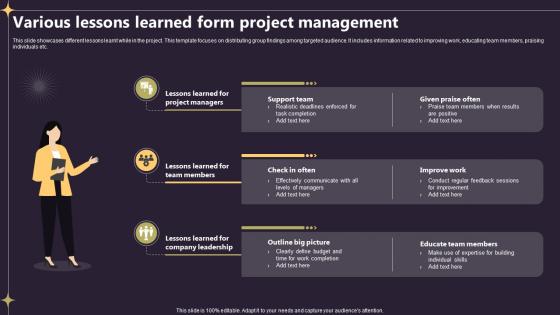 Closing A Project By Fulfilling Various Lessons Learned Form Project Management PM SS V
