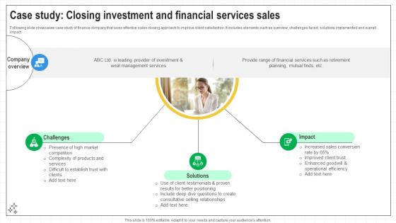 Closing Techniques To Seal Case Study Closing Investment And Financial Services SA SS V