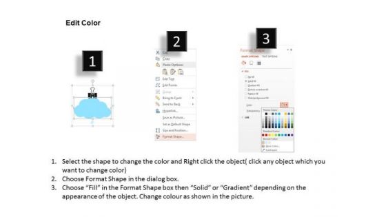 Cloud Icons With Paper Clips PowerPoint Template