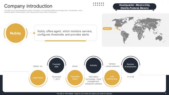 Cloud Monitoring And Management Pitch Deck Ppt Template