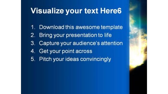 Cloud Sky With Rays Nature PowerPoint Themes And PowerPoint Slides 0711