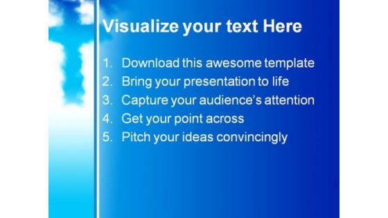 Clouds Cross Beauty PowerPoint Template 0610