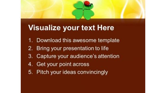 Clover And Lady Bug Lucky Symbols PowerPoint Templates Ppt Backgrounds For Slides 0313