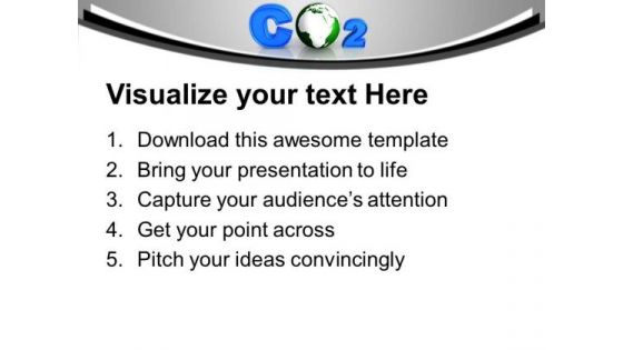 Co2 With Green Earth Globe PowerPoint Templates Ppt Backgrounds For Slides 0213