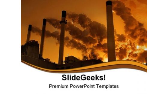 Coal Burning Power Plant Industrial PowerPoint Templates And PowerPoint Backgrounds 0211