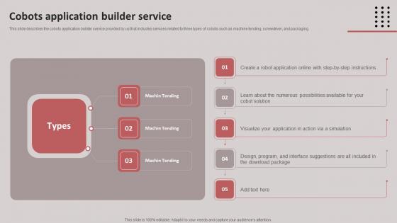 Cobots Application Builder Service Cobots For Improved Productivity Professional PDF