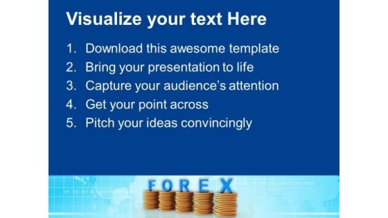 Coins Graph With The Word Forex PowerPoint Templates Ppt Backgrounds For Slides 0113