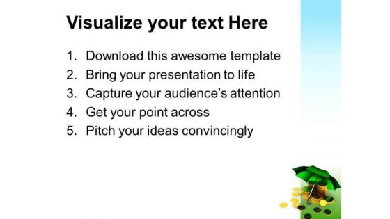 Coins Under Umbrella Business PowerPoint Templates And PowerPoint Themes 0912