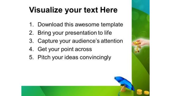 Coins Under Umbrella Finance PowerPoint Templates And PowerPoint Themes 1012