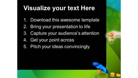 Coins Under Umbrella Finance PowerPoint Templates And PowerPoint Themes 1012