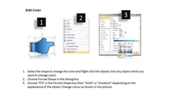 Collinear Description Using Hands 5 Steps Best Flow Chart PowerPoint Slides
