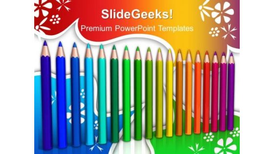 Color Pencils Education PowerPoint Templates And PowerPoint Themes 1012