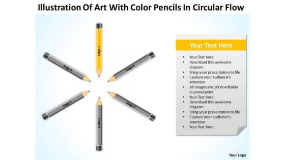 Color Pencils In Circular Flow Ppt 1 Free Non Profit Business Plan Template PowerPoint Templates