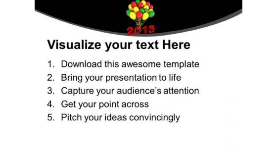 Colored Balloons For New Year Celebration PowerPoint Templates Ppt Backgrounds For Slides 0413