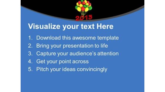 Colored Balloons For New Year Celebration PowerPoint Templates Ppt Backgrounds For Slides 0413