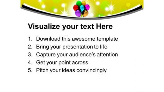 Colored Balloons For Party Theme PowerPoint Templates Ppt Backgrounds For Slides 0613