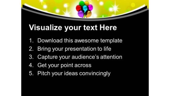 Colored Balloons For Party Theme PowerPoint Templates Ppt Backgrounds For Slides 0613