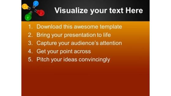 Colored Bulbs Technology PowerPoint Templates And PowerPoint Themes 1012