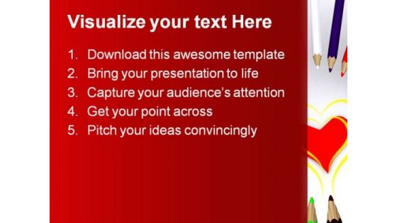 Colored Drawing Pencils Education PowerPoint Themes And PowerPoint Slides 0911