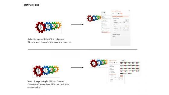Colored Gears And 3d Men Inside Gears For Process Control