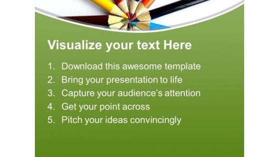 Colored Pencil For Art And Kids PowerPoint Templates Ppt Backgrounds For Slides 0513