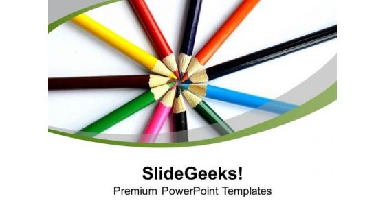 Colored Pencil For Art And Kids PowerPoint Templates Ppt Backgrounds For Slides 0513