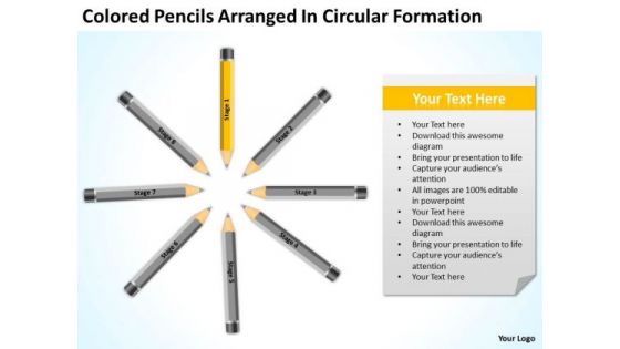Colored Pencils Arranged In Circular Formation Ppt Business Plan Marketing PowerPoint Templates