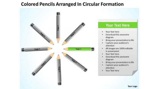 Colored Pencils Arranged In Circular Formation Ppt Business Plan Program PowerPoint Slides