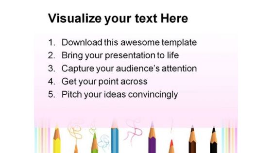Colored Pencils Education PowerPoint Template 0810