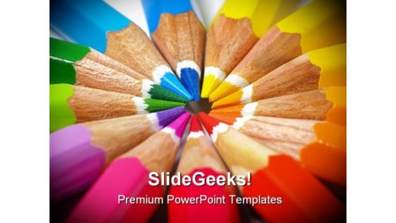 Colored Pencils Education PowerPoint Themes And PowerPoint Slides 0811