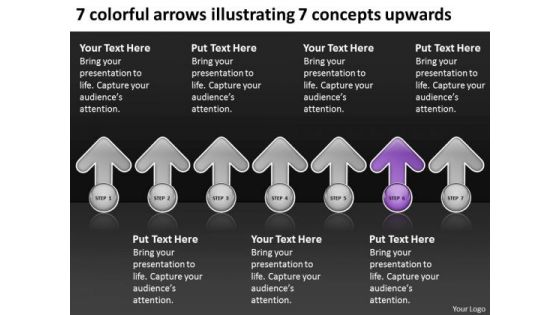 Colorful Arrows Illustrating Concepts Upwards Business Case Template PowerPoint Templates