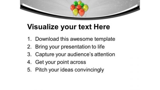 Colorful Balloons Birthday Party Time PowerPoint Templates Ppt Backgrounds For Slides 0113