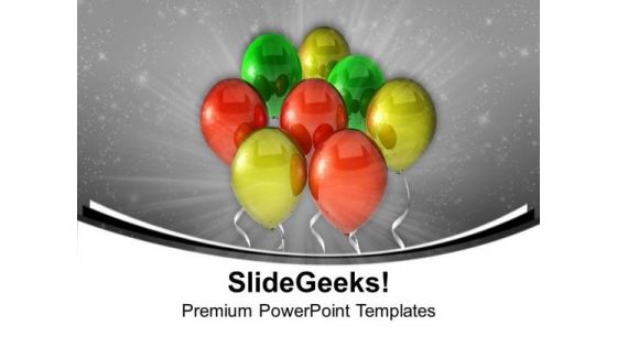 Colorful Balloons Birthday Party Time PowerPoint Templates Ppt Backgrounds For Slides 0113