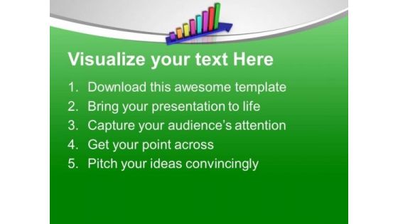 Colorful Bar Graph On Blue Arrow Success PowerPoint Templates Ppt Backgrounds For Slides 0213