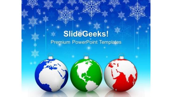 Colorful Christmas Filigree With Maps Festival PowerPoint Templates Ppt Backgrounds For Slides 1112