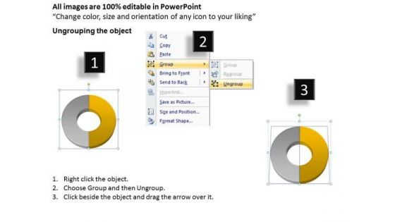 Colorful Circular Donut 2 Stages Business Plan PowerPoint Templates
