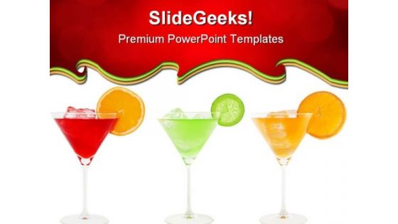 Colorful Cocktails Food PowerPoint Templates And PowerPoint Backgrounds 0511
