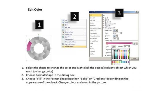 Colorful Concentric Process 7 Stages Basic Business Plan PowerPoint Slides