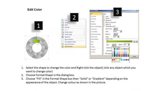 Colorful Concentric Process 7 Stages Business Plan Template PowerPoint Templates